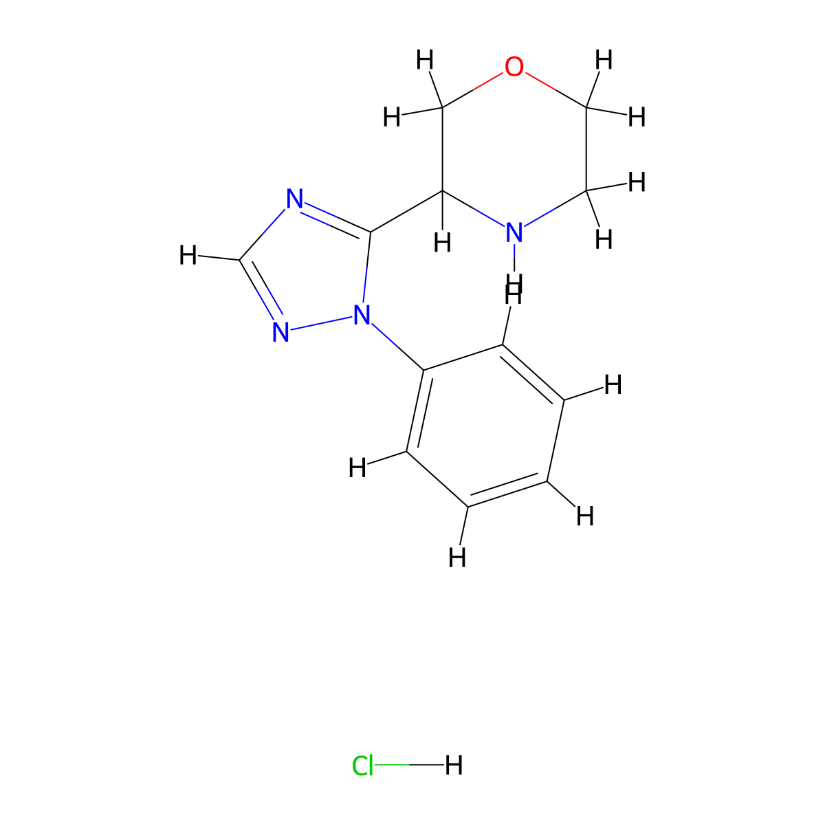 3-(1-phenyl-1H-1,2,4-triazol-5-yl)morpholine hydrochloride molecular structure, CAS 1803587-50-9