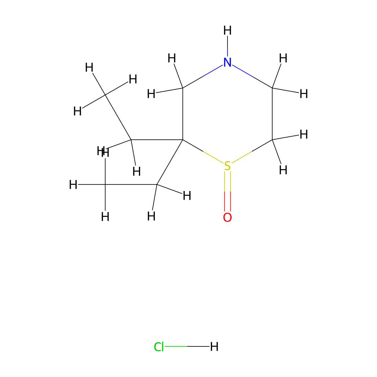 2,2-Diethyl-1lambda4-thiomorpholin-1-one hydrochloride molecular structure, CAS 1803587-51-0