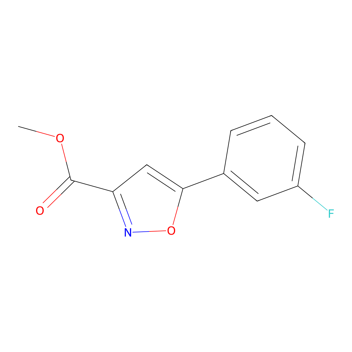 3-Isoxazolecarboxylic acid, 5-(3-fluorophenyl)-, methyl ester molecular structure, CAS 1803587-52-1