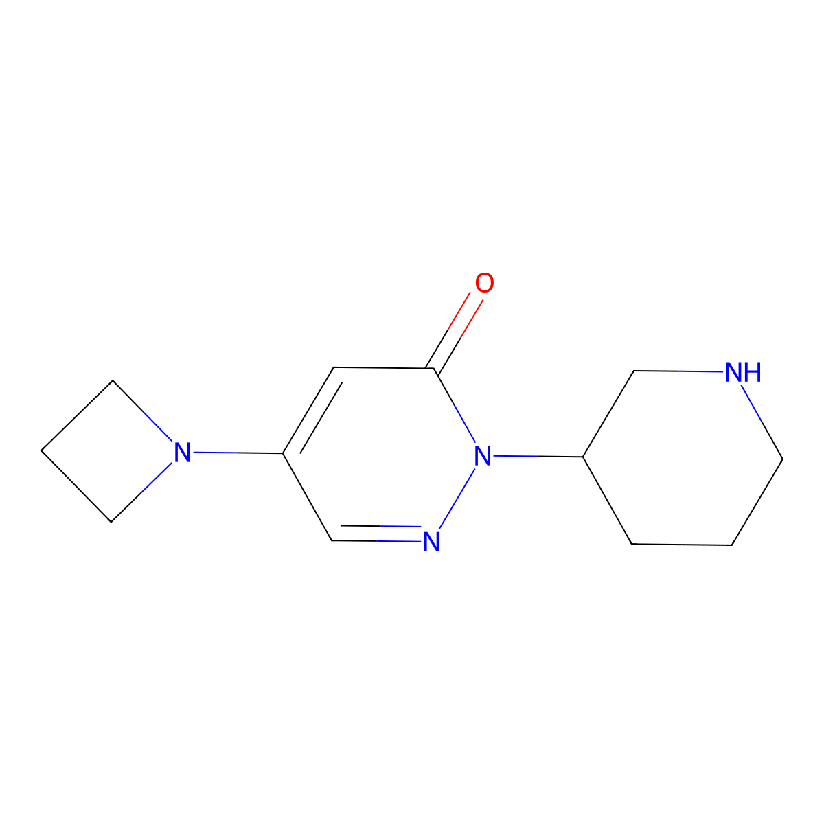 5-(Azetidin-1-yl)-2-(piperidin-3-yl)-2,3-dihydropyridazin-3-one molecular structure, CAS 1803587-53-2
