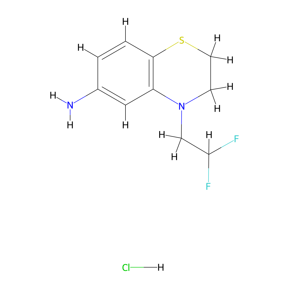4-(2,2-difluoroethyl)-3,4-dihydro-2H-1,4-benzothiazin-6-amine hydrochloride molecular structure, CAS 1803587-56-5
