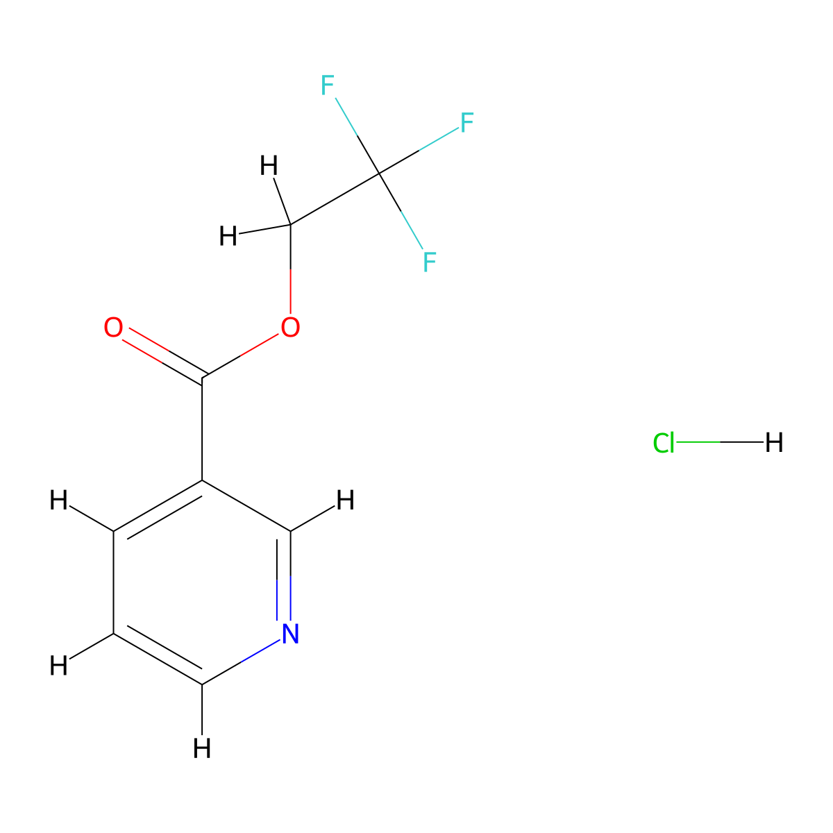 2,2,2-Trifluoroethyl pyridine-3-carboxylate hydrochloride molecular structure, CAS 1803587-60-1