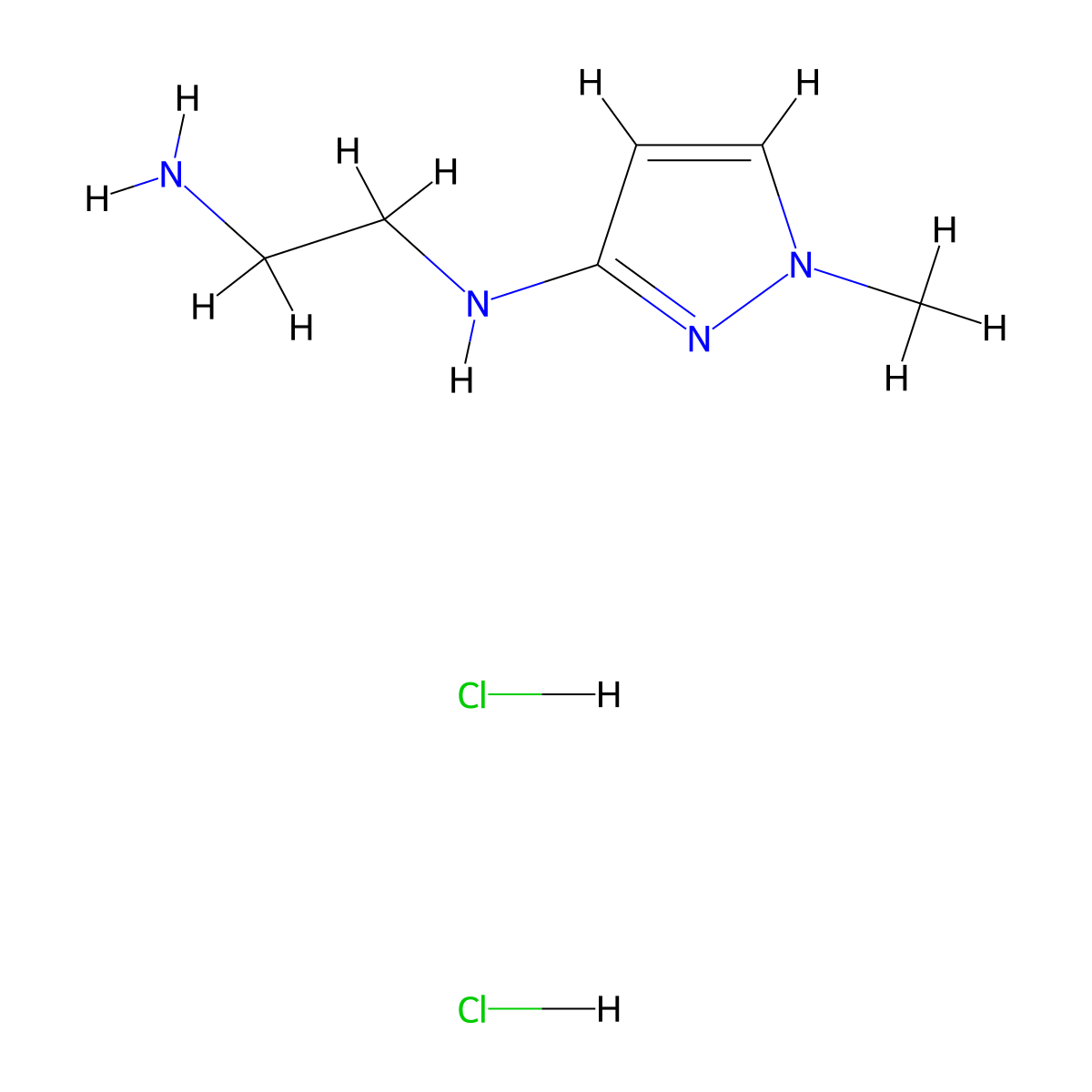 N-(2-Aminoethyl)-1-methyl-1H-pyrazol-3-amine dihydrochloride molecular structure, CAS 1803587-64-5