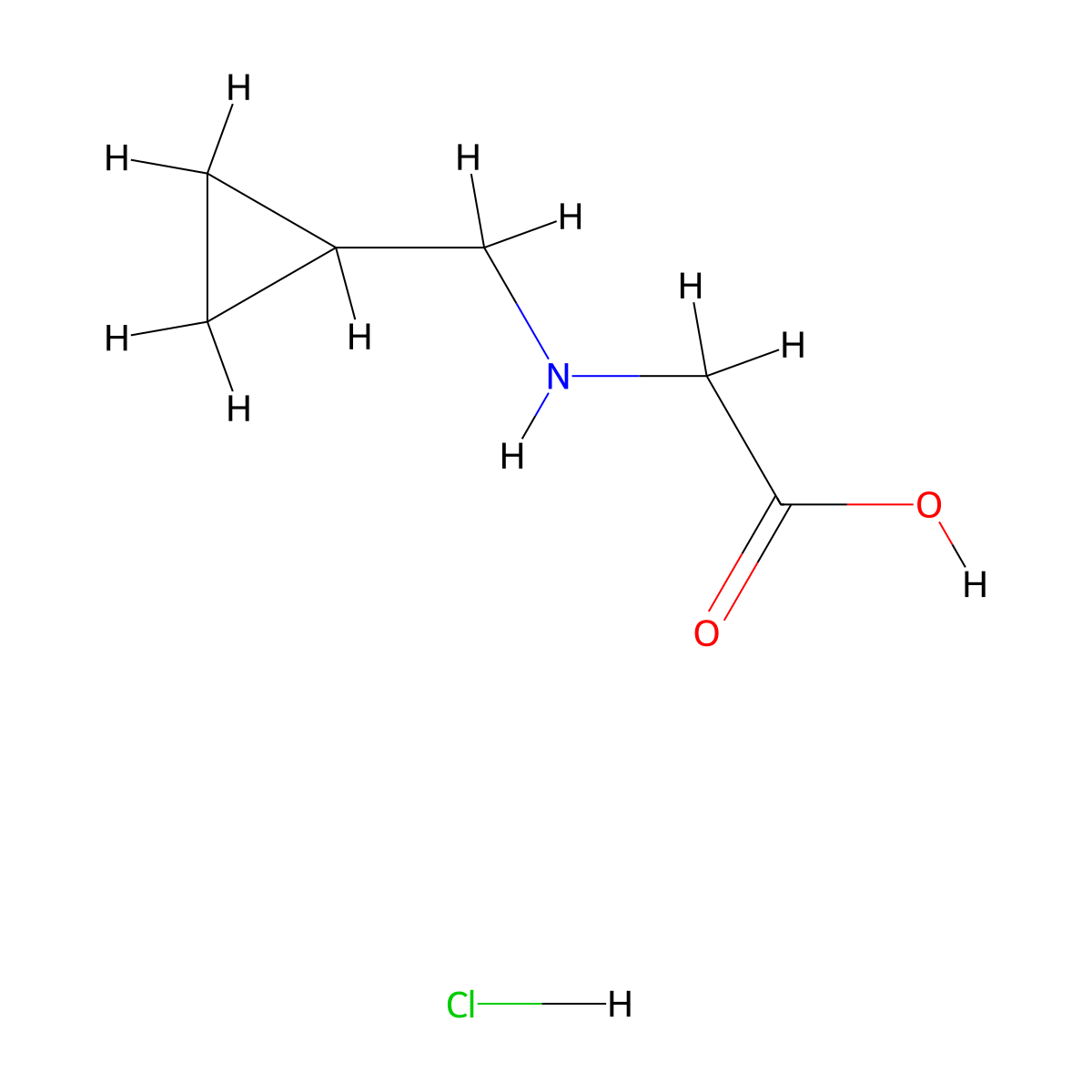 2-((Cyclopropylmethyl)amino)acetic acid hydrochloride molecular structure, CAS 1803587-66-7