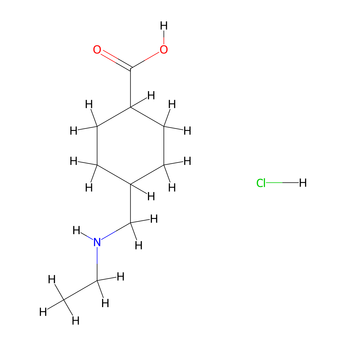 4-[(Ethylamino)methyl]cyclohexane-1-carboxylic acid hydrochloride molecular structure, CAS 1803587-67-8