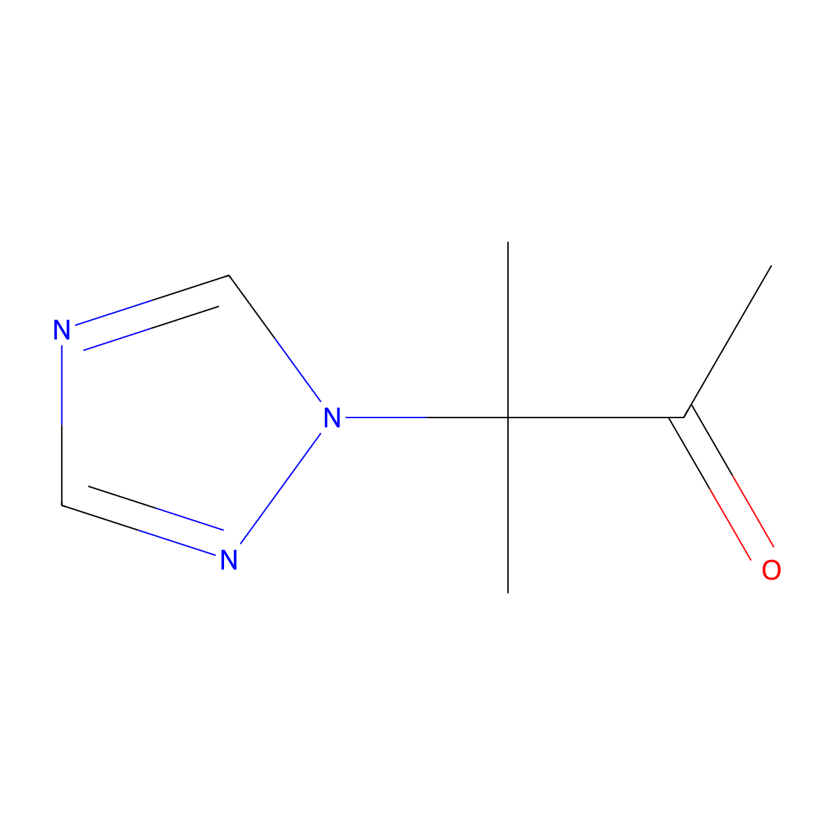 2-Butanone, 3-methyl-3-(1H-1,2,4-triazol-1-yl)- molecular structure, CAS 1803587-69-0