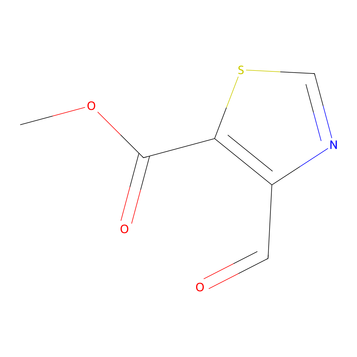 Methyl 4-formyl-1,3-thiazole-5-carboxylate molecular structure, CAS 1803587-70-3