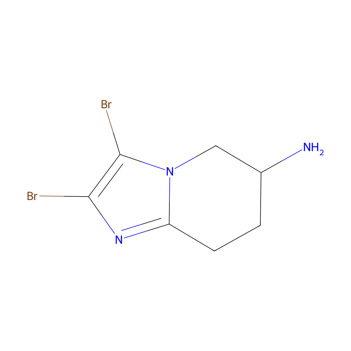 2,3-dibromo-5H,6H,7H,8H-imidazo[1,2-a]pyridin-6-amine molecular structure, CAS 1803587-77-0