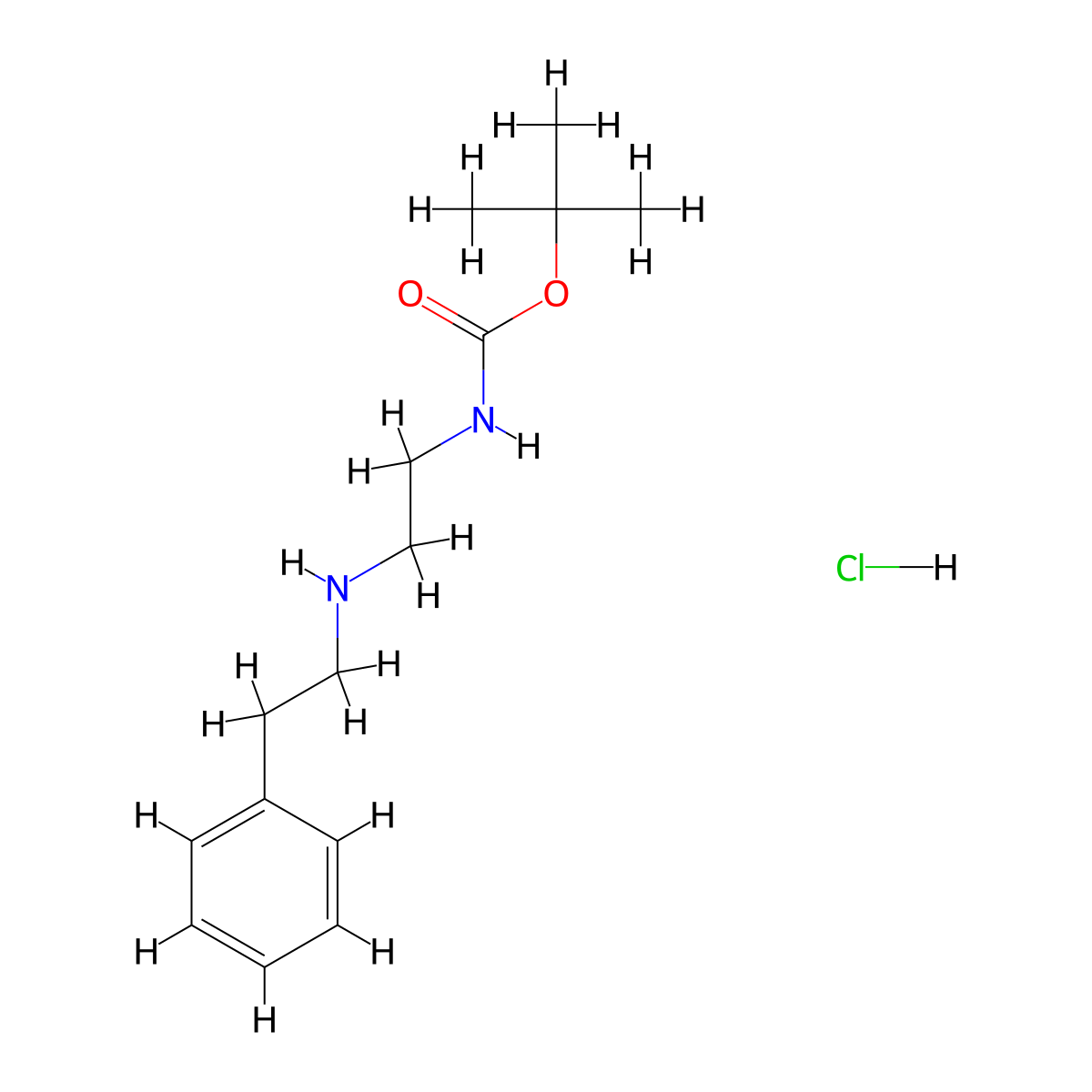 tert-butyl N-{2-[(2-phenylethyl)amino]ethyl}carbamate hydrochloride molecular structure, CAS 1803587-79-2