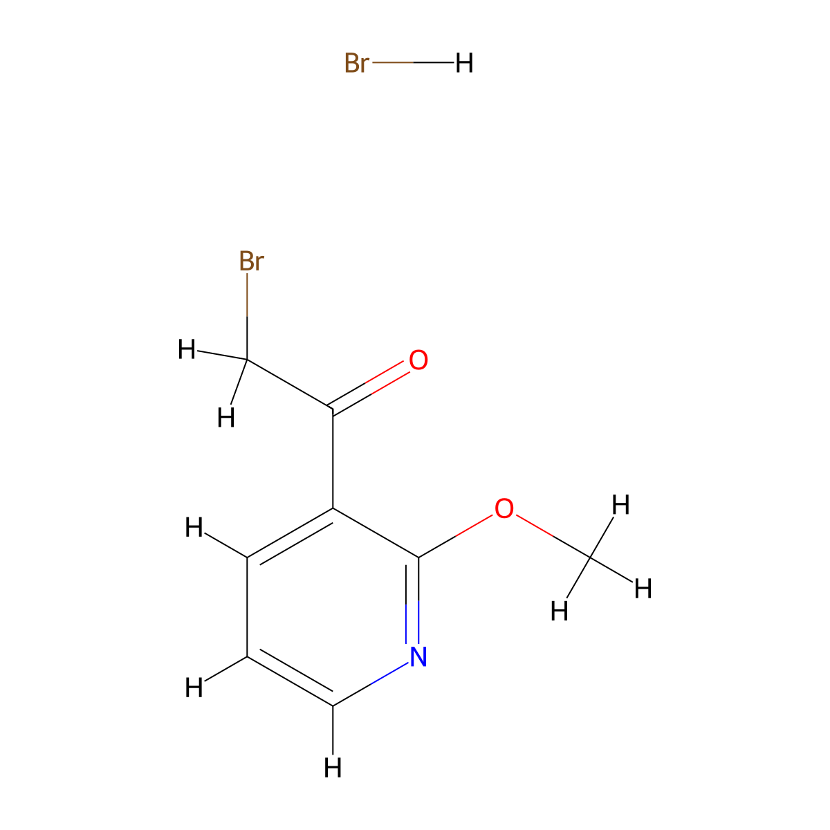 2-Bromo-1-(2-methoxypyridin-3-yl)ethan-1-one hydrobromide molecular structure, CAS 1803587-81-6