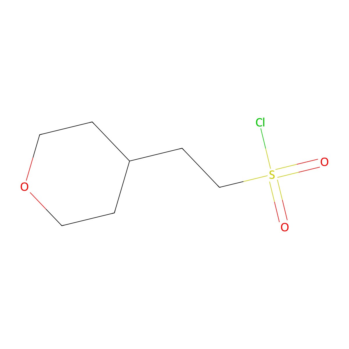 2-(Oxan-4-yl)ethane-1-sulfonyl chloride molecular structure, CAS 1803587-85-0