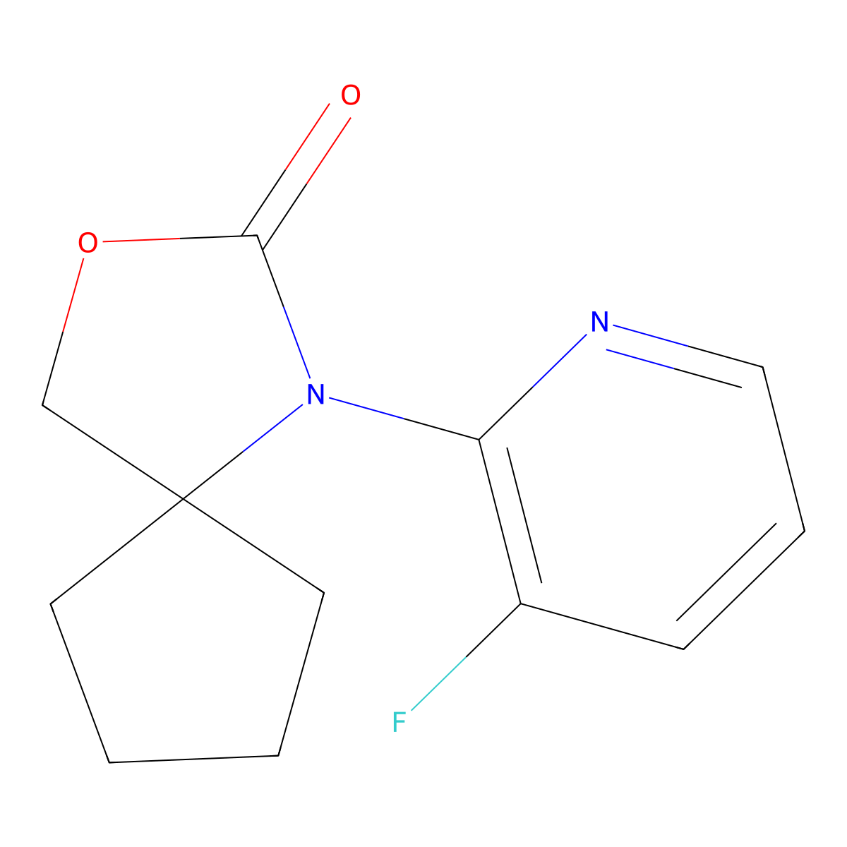 1-(3-Fluoropyridin-2-yl)-3-oxa-1-azaspiro[4.4]nonan-2-one molecular structure, CAS 1803587-86-1