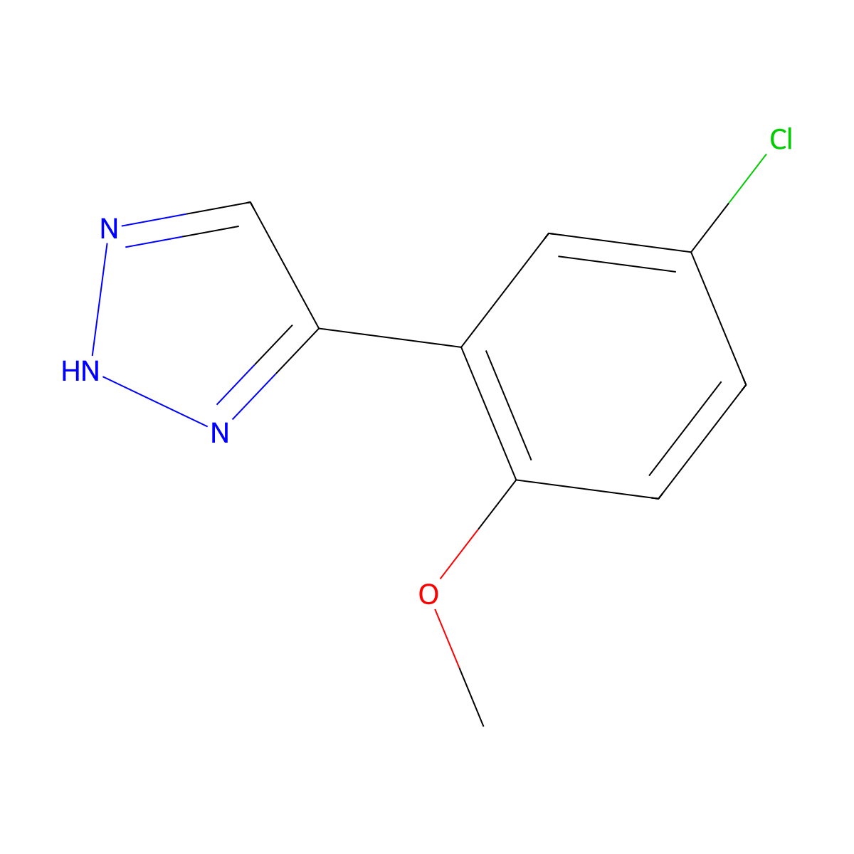 4-(5-chloro-2-methoxyphenyl)-1H-1,2,3-triazole molecular structure, CAS 1803587-89-4