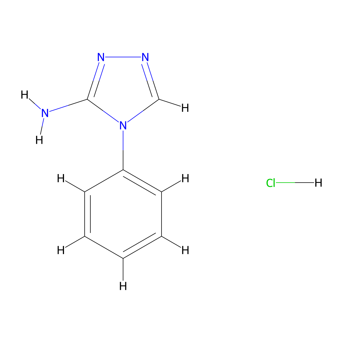4-phenyl-4H-1,2,4-triazol-3-amine hydrochloride molecular structure, CAS 1803587-90-7