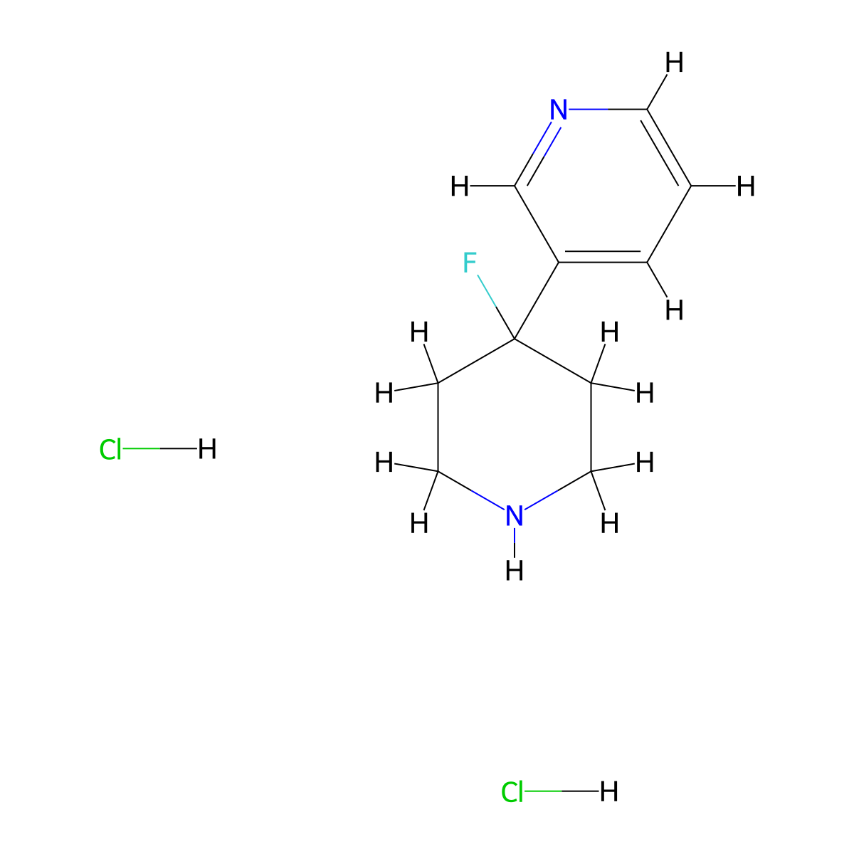 3-(4-Fluoropiperidin-4-yl)pyridine dihydrochloride molecular structure, CAS 1803587-91-8