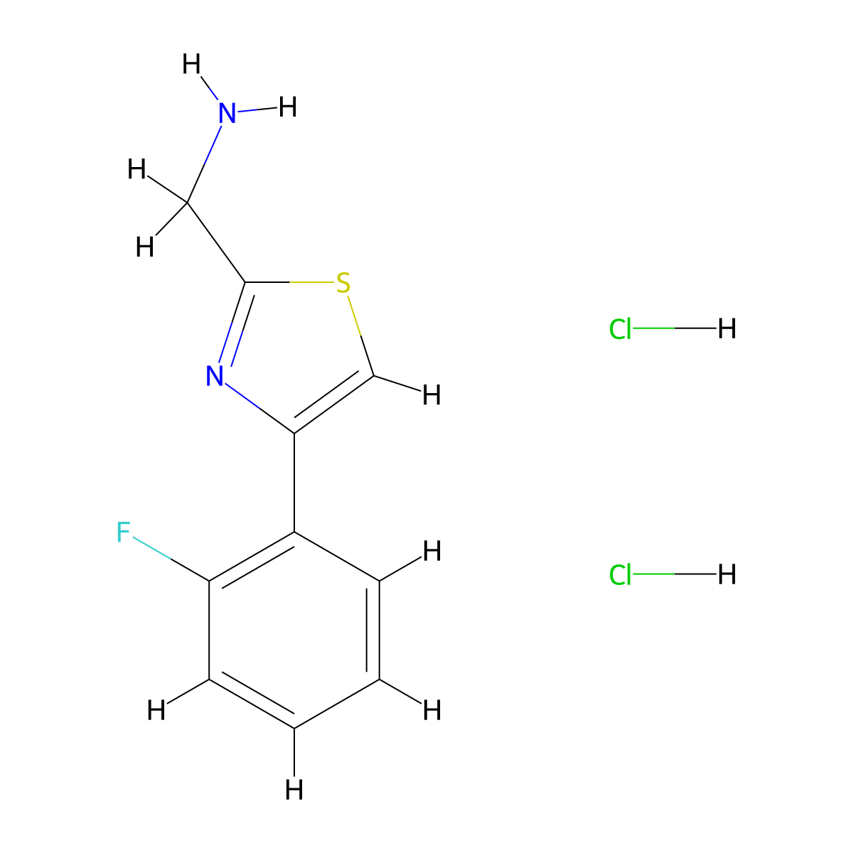 [4-(2-Fluorophenyl)-1,3-thiazol-2-yl]methanamine dihydrochloride molecular structure, CAS 1803587-92-9