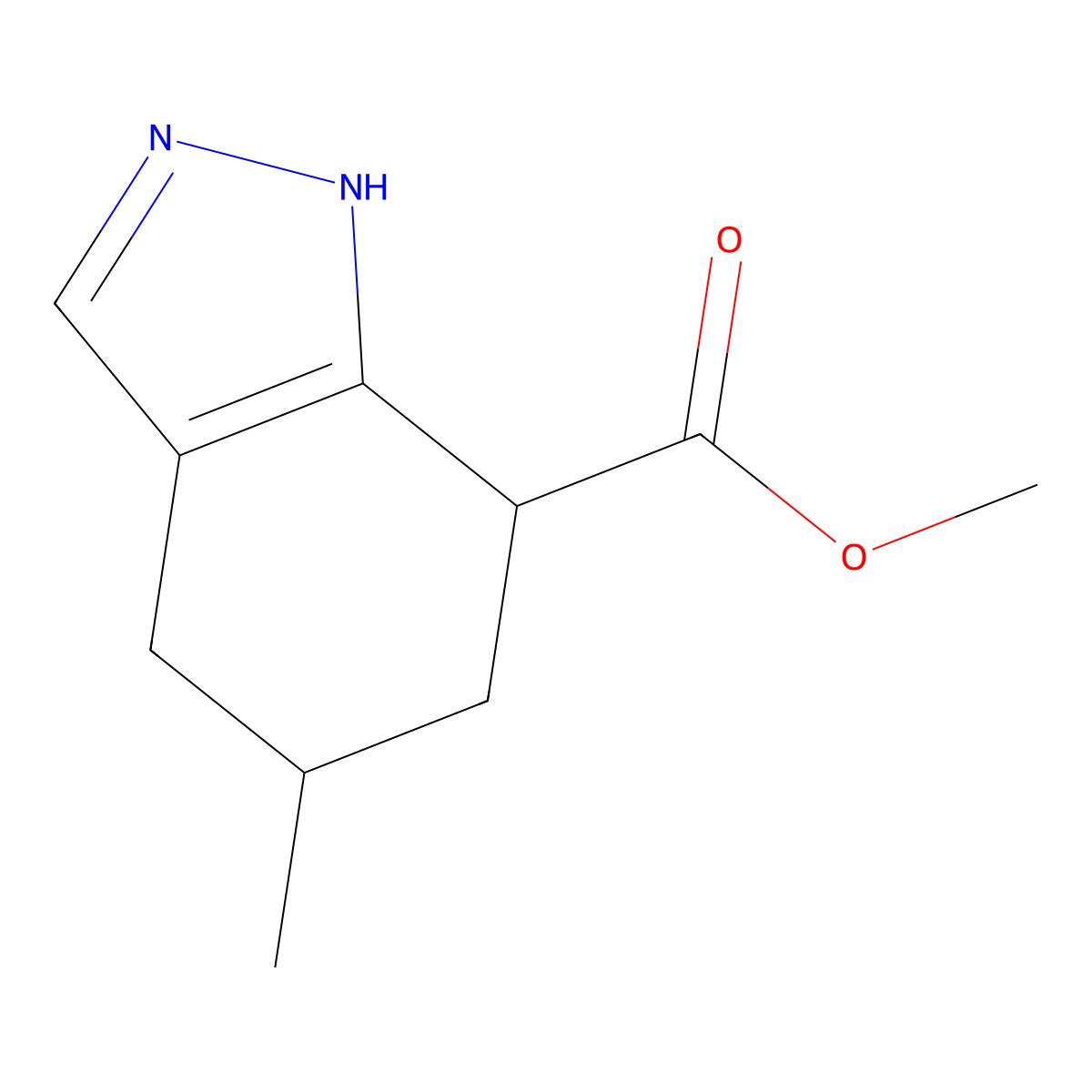 methyl 5-methyl-4,5,6,7-tetrahydro-1H-indazole-7-carboxylate molecular structure, CAS 1803587-95-2