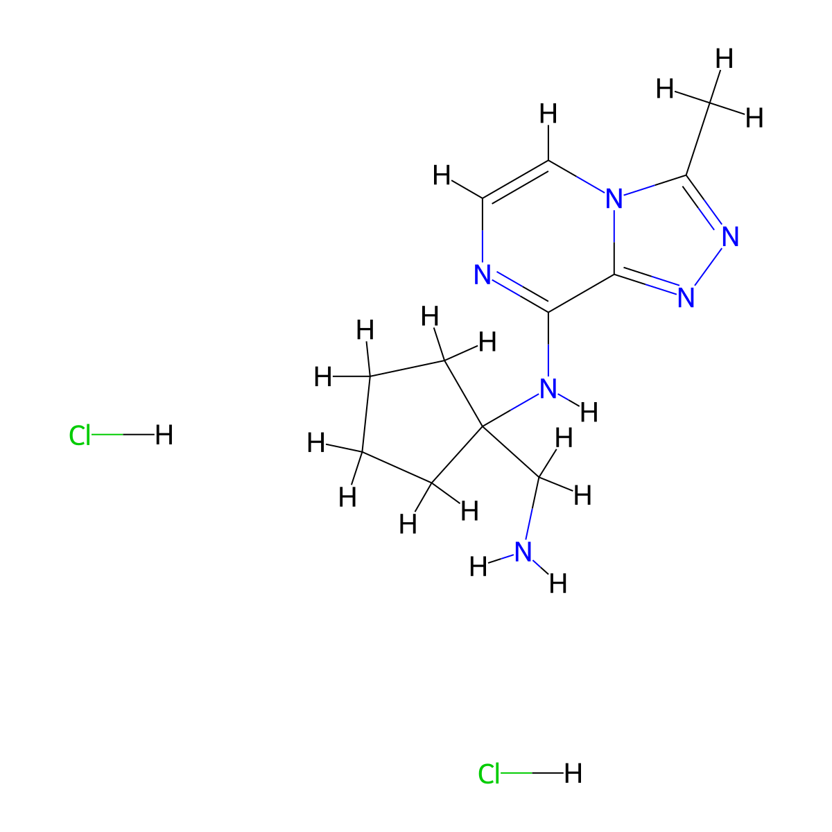 N-[1-(aminomethyl)cyclopentyl]-3-methyl-[1,2,4]triazolo[4,3-a]pyrazin-8-amine dihydrochloride molecular structure, CAS 1803587-98-5