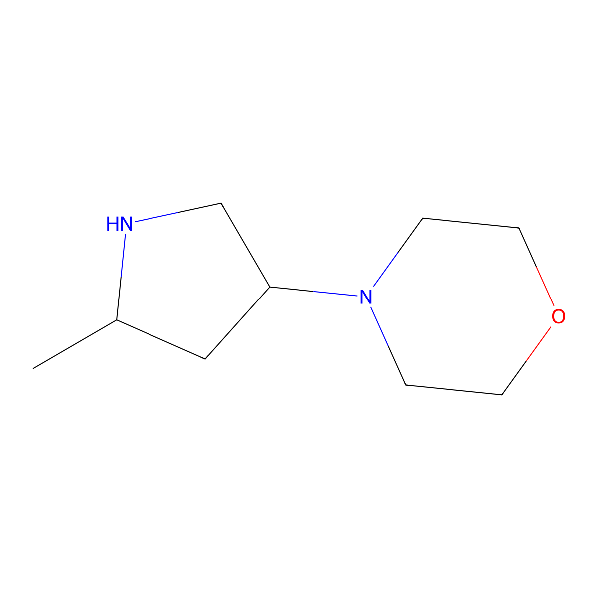 4-(5-Methylpyrrolidin-3-yl)morpholine molecular structure, CAS 1803587-99-6
