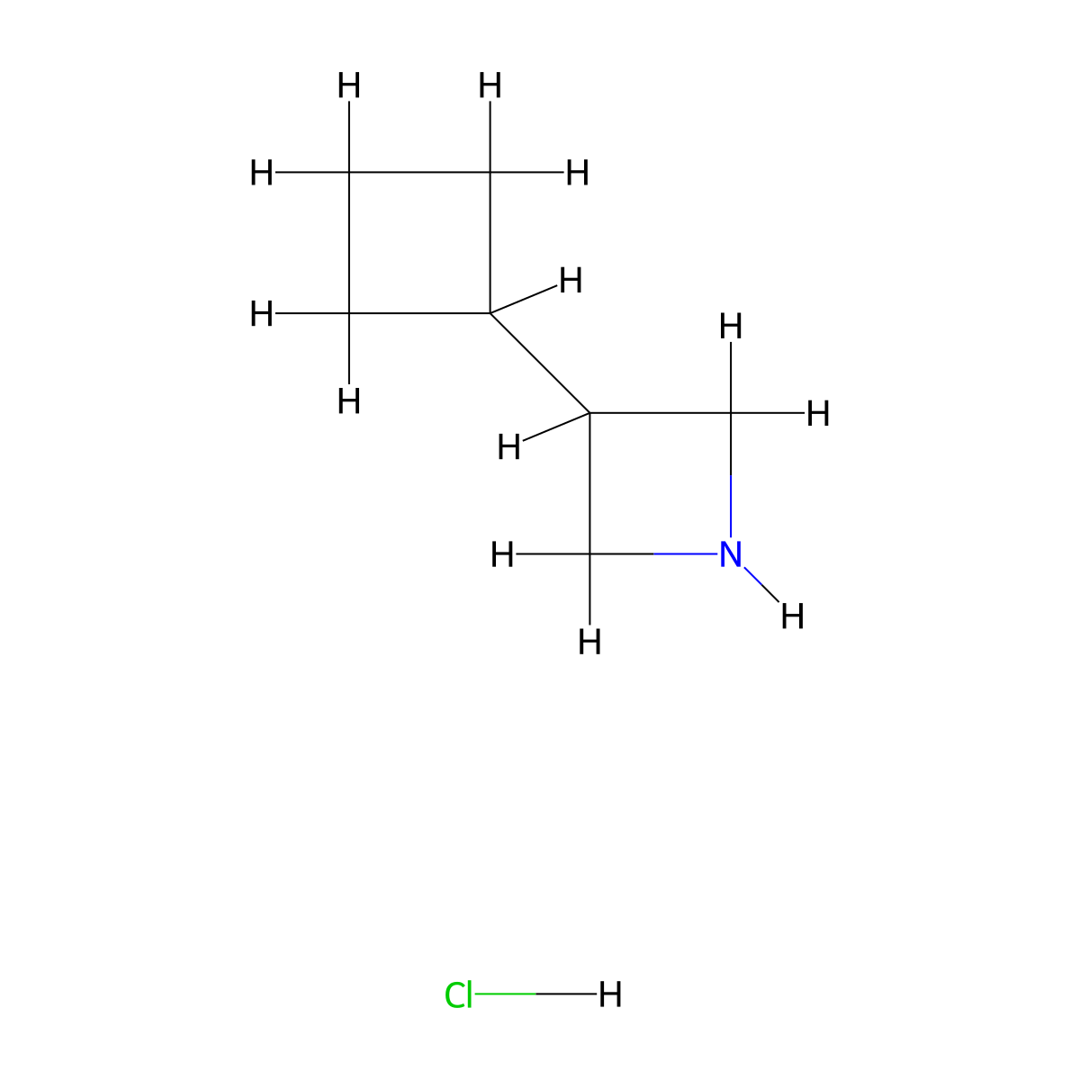 3-Cyclobutylazetidine hydrochloride molecular structure, CAS 1803588-02-4