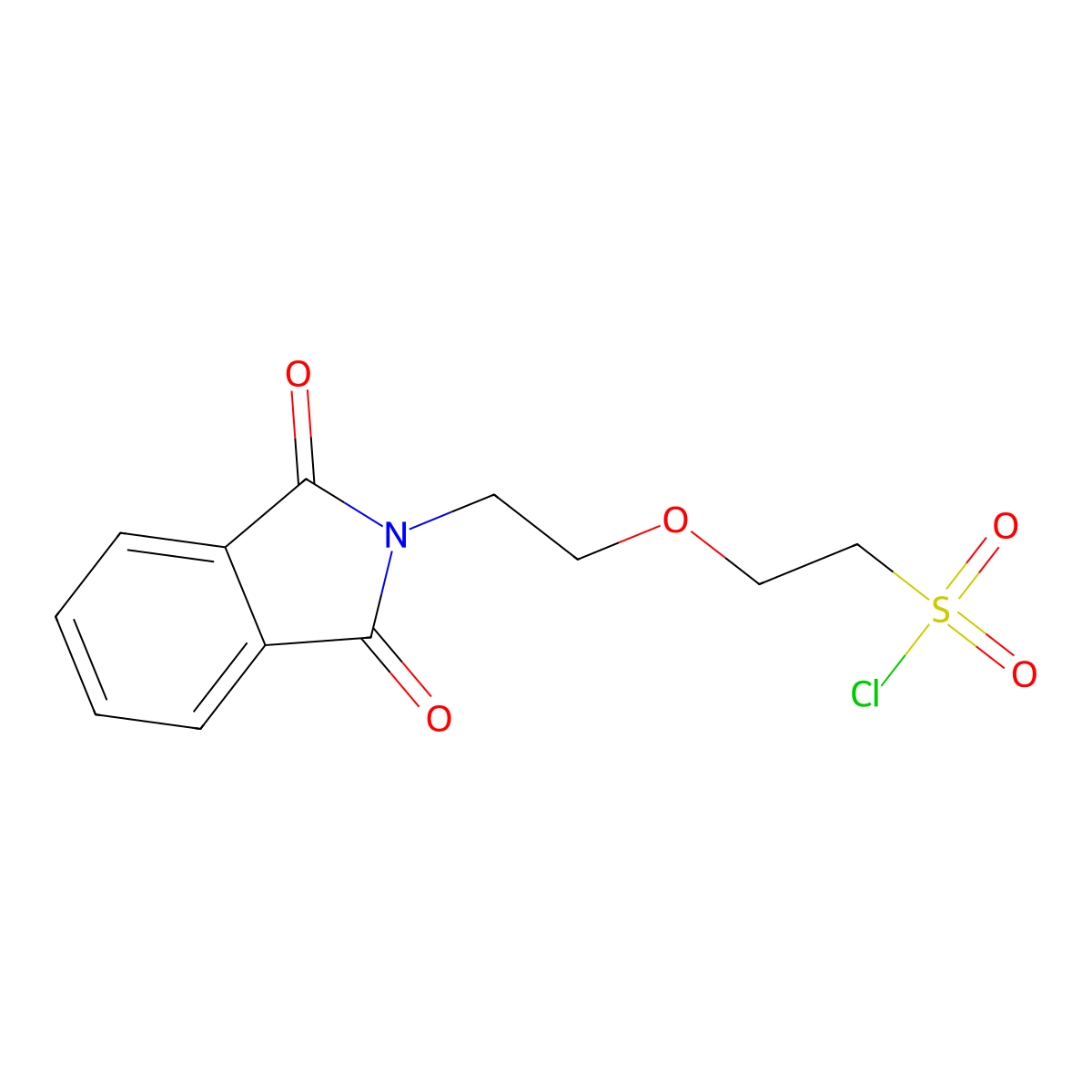 2-(2-(1,3-dioxo-2,3-dihydro-1H-isoindol-2-yl)ethoxy)ethane-1-sulfonyl chloride molecular structure, CAS 1803588-04-6