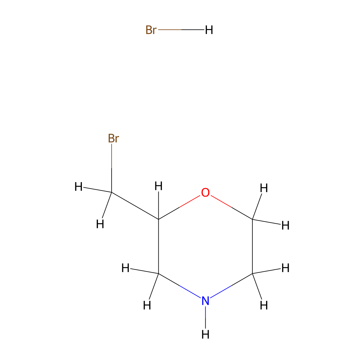 2-(Bromomethyl)morpholine hydrobromide molecular structure, CAS 1803588-05-7