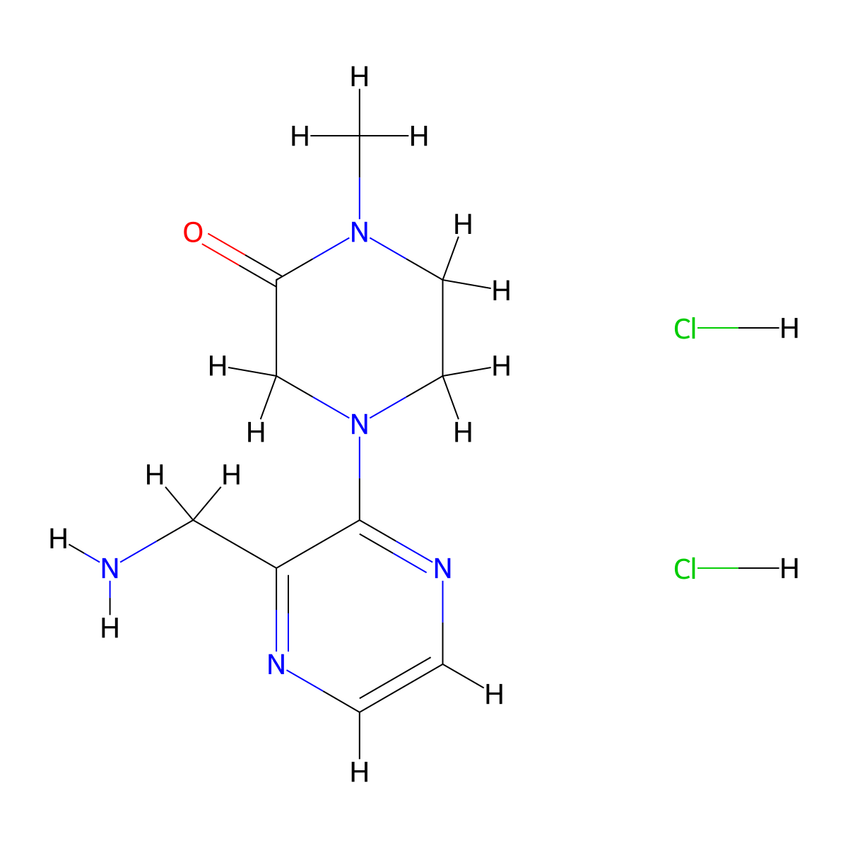 4-[3-(Aminomethyl)pyrazin-2-yl]-1-methylpiperazin-2-one dihydrochloride molecular structure, CAS 1803588-07-9