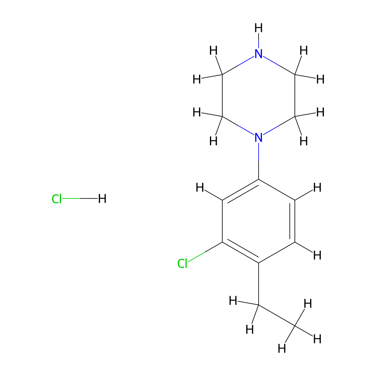 1-(3-Chloro-4-ethylphenyl)piperazine hydrochloride molecular structure, CAS 1803588-14-8