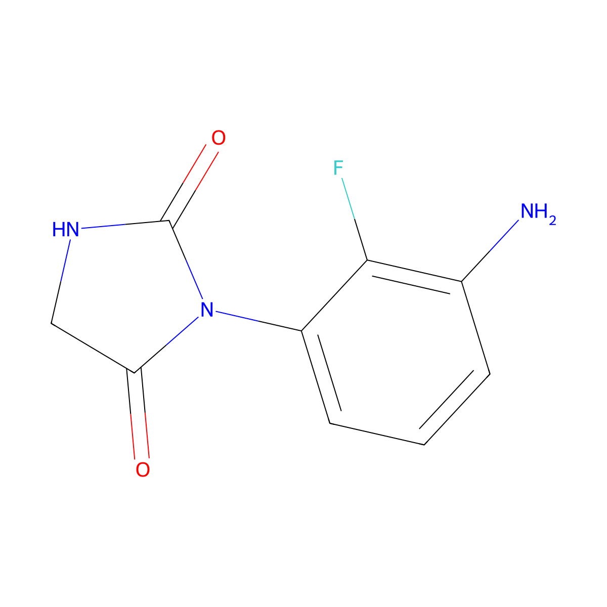 3-(3-Amino-2-fluorophenyl)imidazolidine-2,4-dione molecular structure, CAS 1803588-16-0