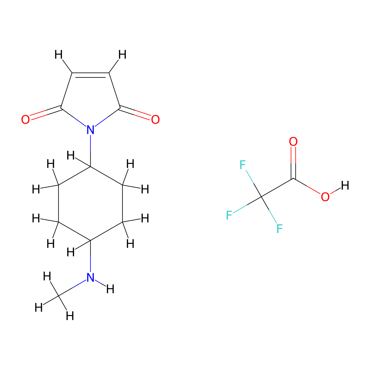 1-[4-(methylamino)cyclohexyl]-2,5-dihydro-1H-pyrrole-2,5-dione, trifluoroacetic acid molecular structure, CAS 1803588-22-8