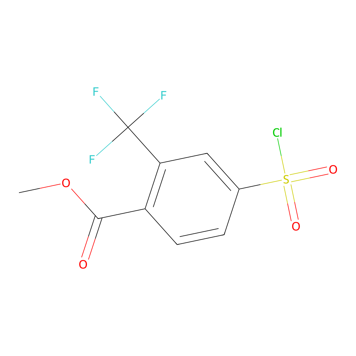 Benzoic acid, 4-(chlorosulfonyl)-2-(trifluoromethyl)-, methyl ester molecular structure, CAS 1803588-24-0