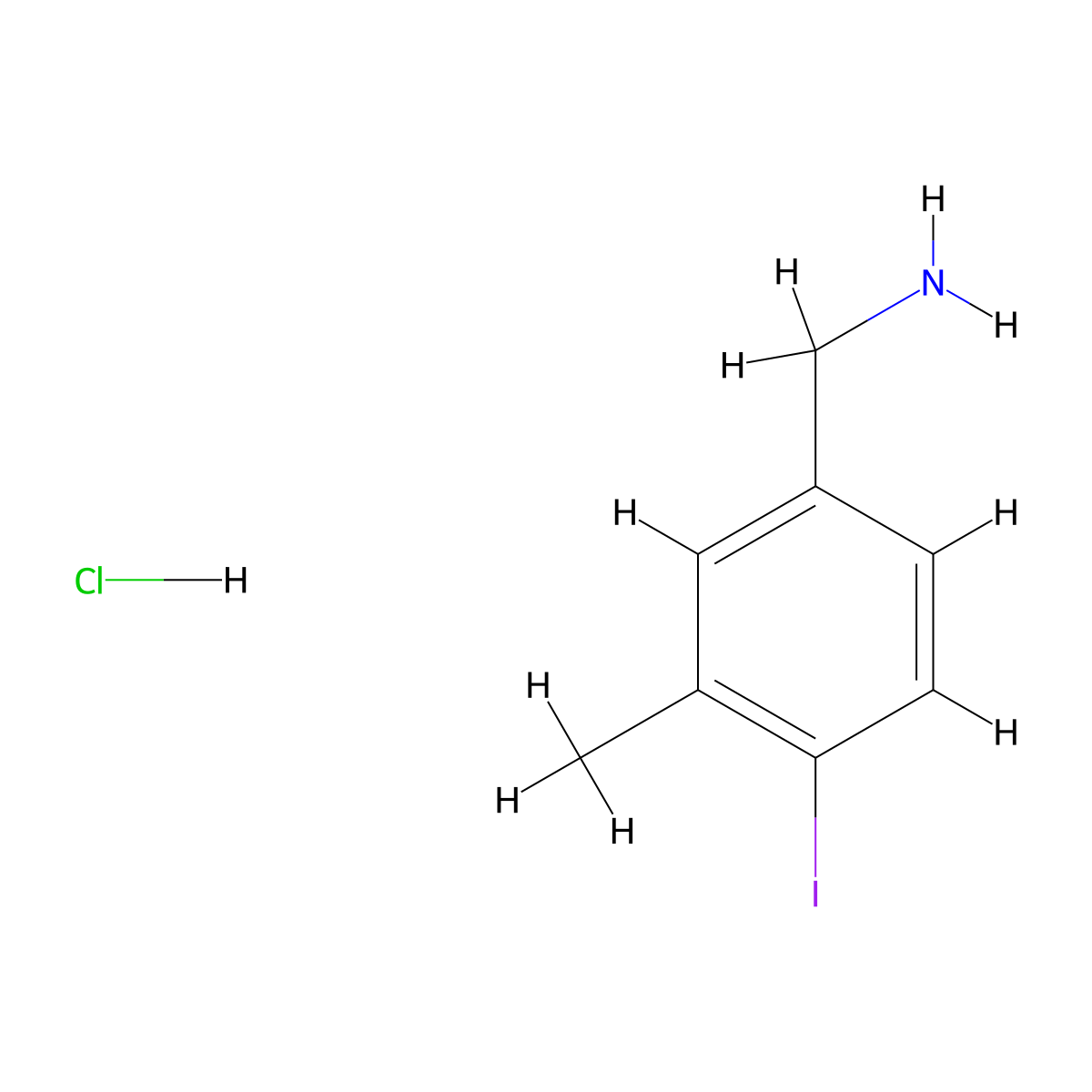 (4-Iodo-3-methylphenyl)methanamine hydrochloride molecular structure, CAS 1803588-29-5