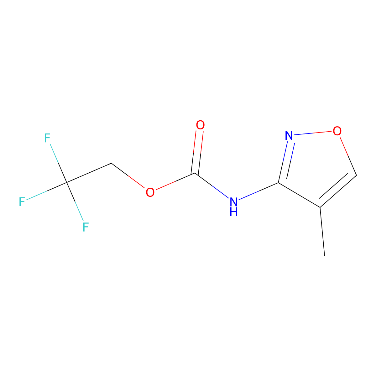 2,2,2-trifluoroethyl N-(4-methyl-1,2-oxazol-3-yl)carbamate molecular structure, CAS 1803588-30-8