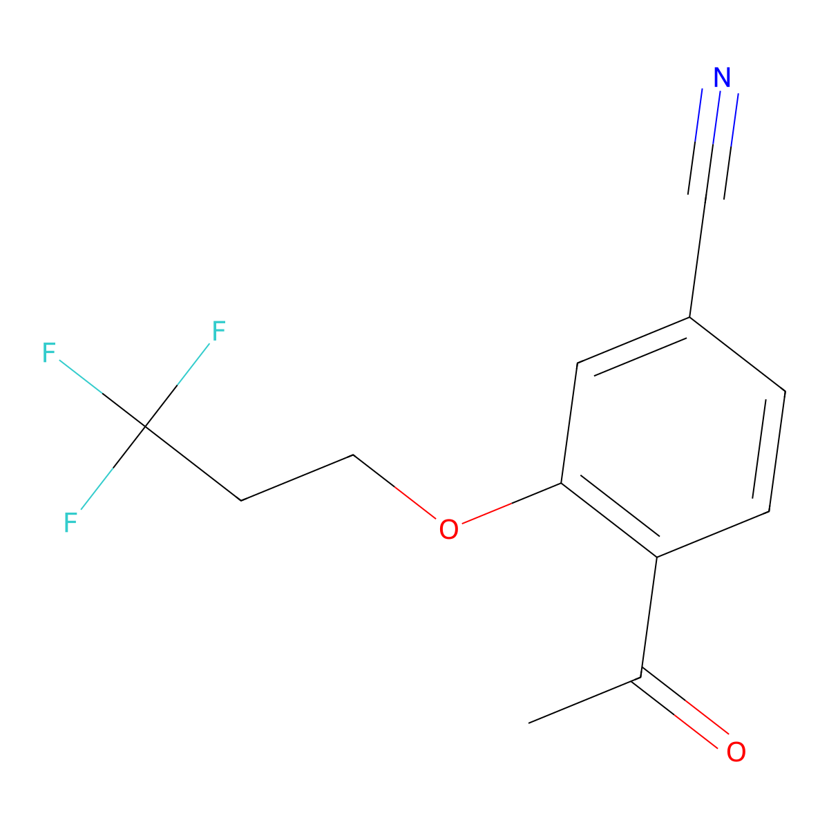 4-Acetyl-3-(3,3,3-trifluoropropoxy)benzonitrile molecular structure, CAS 1803588-31-9