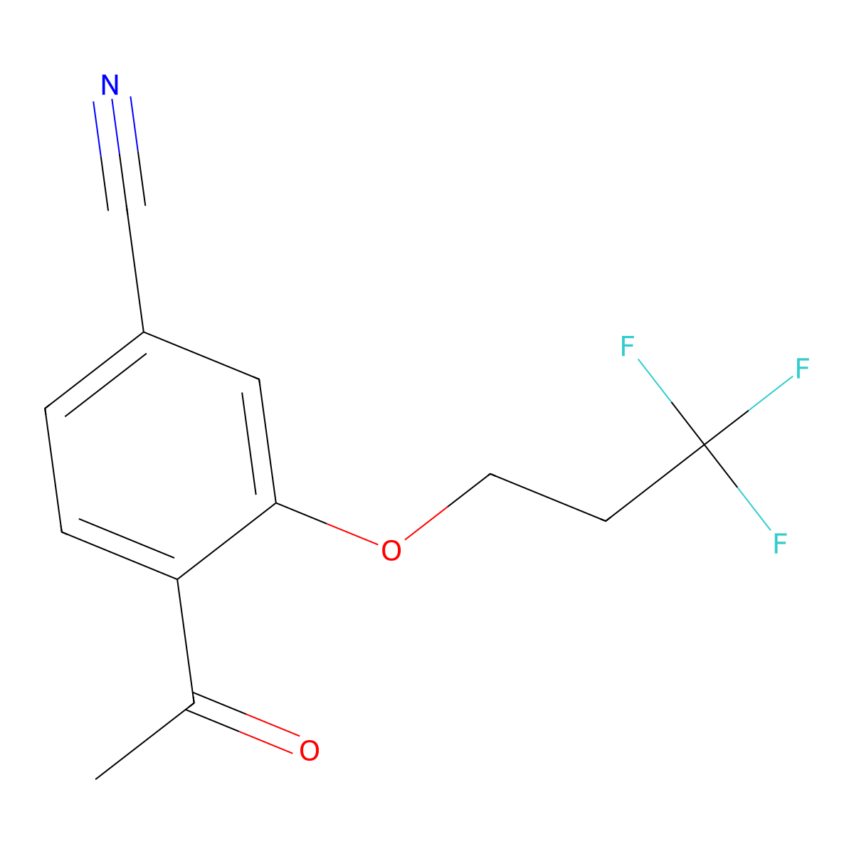 4-Acetyl-3-(3,3,3-trifluoropropoxy)benzonitrile molecular structure, CAS 1803588-31-9