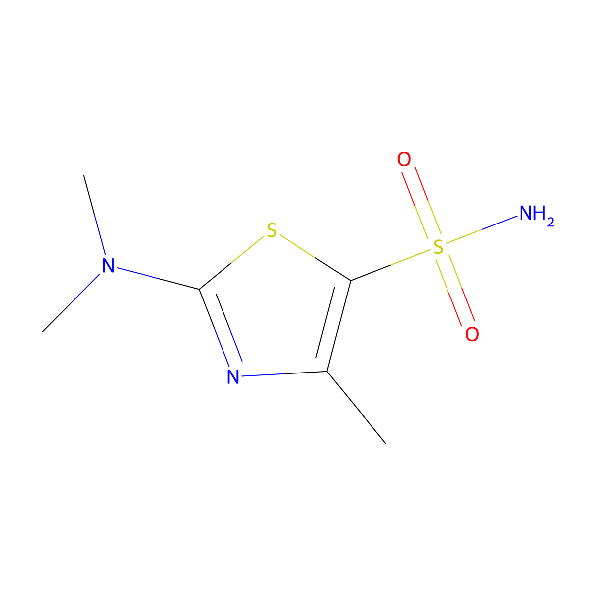 2-(Dimethylamino)-4-methyl-1,3-thiazole-5-sulfonamide molecular structure, CAS 1803588-32-0