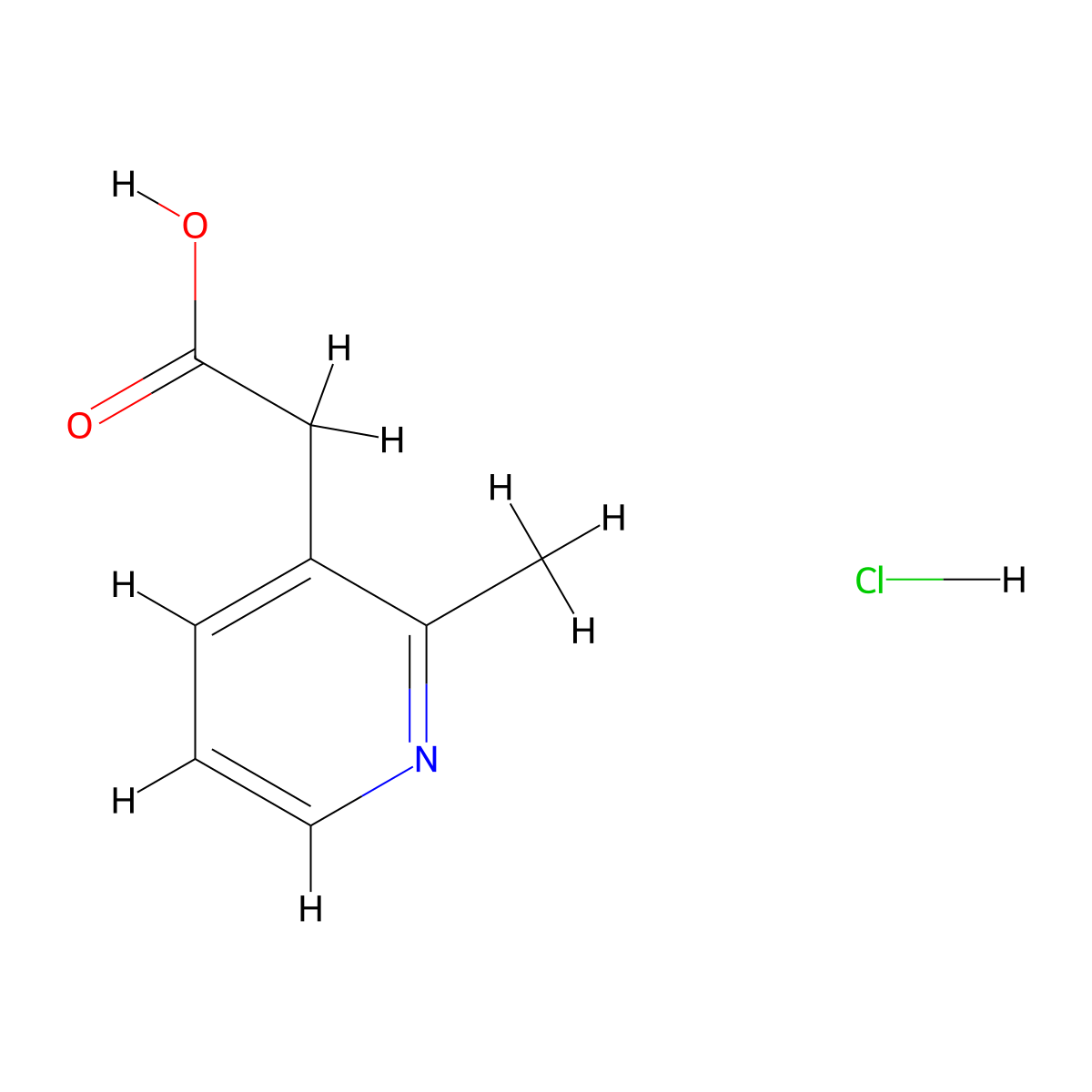 2-(2-Methylpyridin-3-yl)acetic acid hydrochloride molecular structure, CAS 1803588-35-3