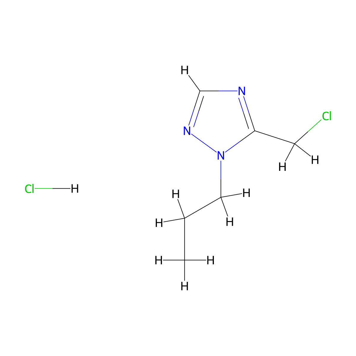 5-(chloromethyl)-1-propyl-1H-1,2,4-triazole hydrochloride molecular structure, CAS 1803588-37-5