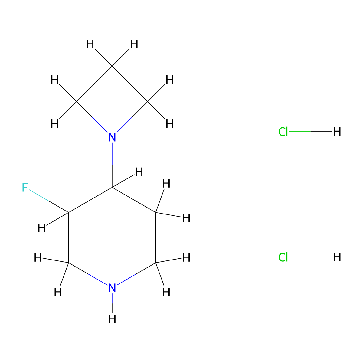 4-(Azetidin-1-yl)-3-fluoropiperidine dihydrochloride molecular structure, CAS 1803588-38-6