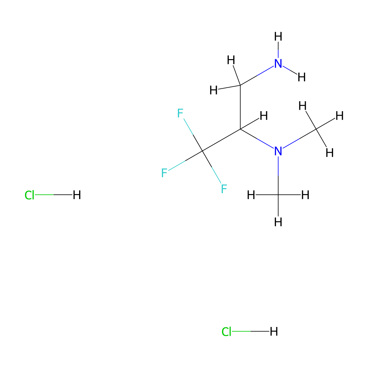 (3-Amino-1,1,1-trifluoropropan-2-yl)dimethylamine dihydrochloride molecular structure, CAS 1803588-40-0