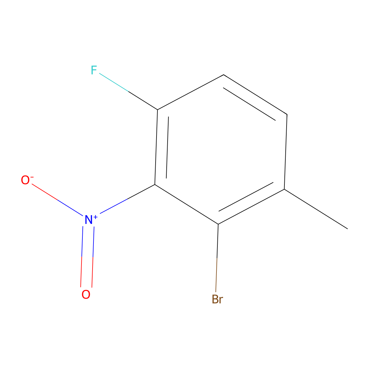 2-Bromo-4-fluoro-1-methyl-3-nitrobenzene molecular structure, CAS 1803588-45-5