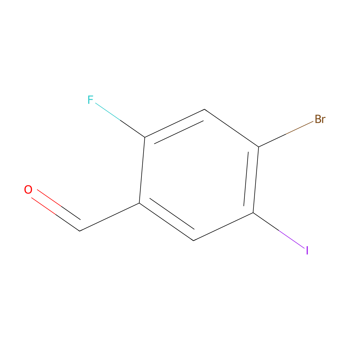 4-Bromo-2-fluoro-5-iodobenzaldehyde molecular structure, CAS 1803588-49-9