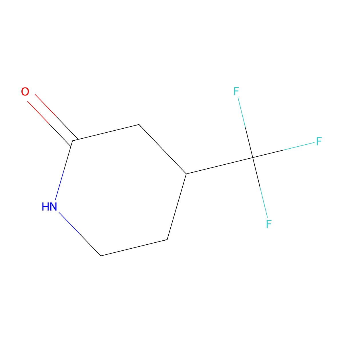 2-Piperidinone, 4-(trifluoromethyl)- molecular structure, CAS 1803588-50-2