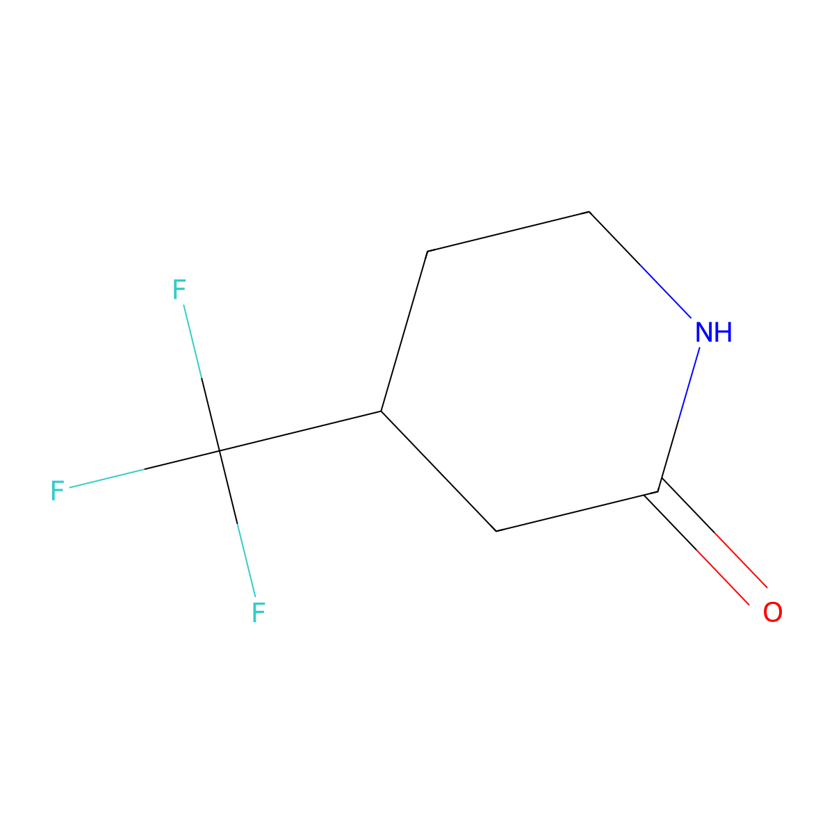 2-Piperidinone, 4-(trifluoromethyl)- molecular structure, CAS 1803588-50-2