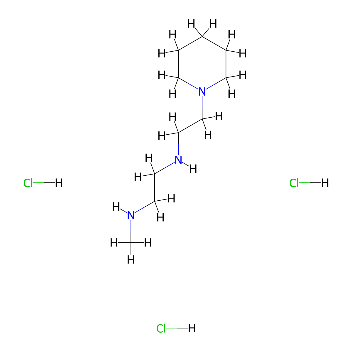 [2-(Methylamino)ethyl][2-(piperidin-1-yl)ethyl]amine trihydrochloride molecular structure, CAS 1803588-55-7
