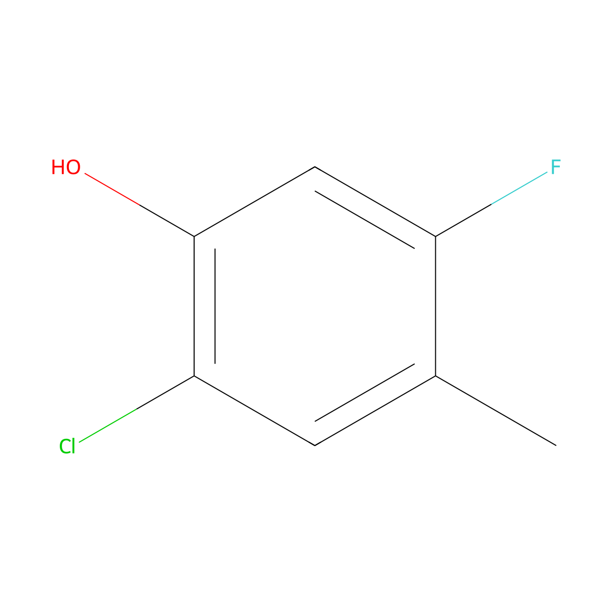 2-Chloro-5-fluoro-4-methylphenol molecular structure, CAS 1803588-57-9