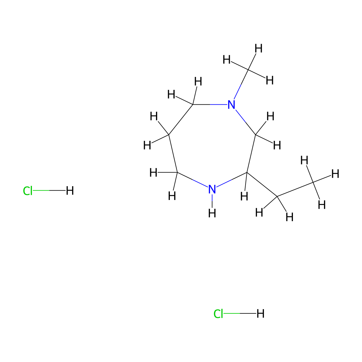 3-Ethyl-1-methyl-1,4-diazepane dihydrochloride molecular structure, CAS 1803588-60-4