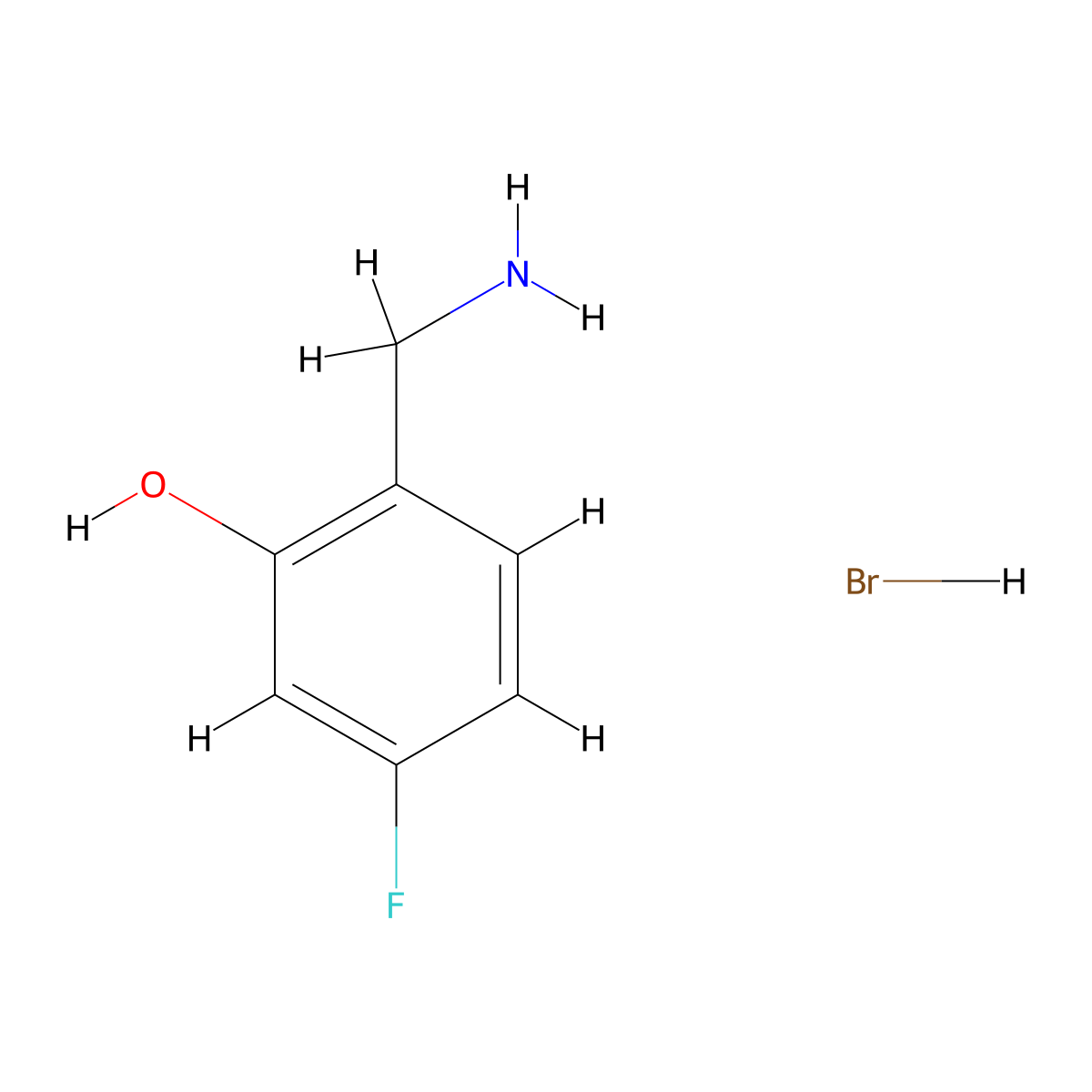 2-(Aminomethyl)-5-fluorophenol hydrobromide molecular structure, CAS 1803588-61-5