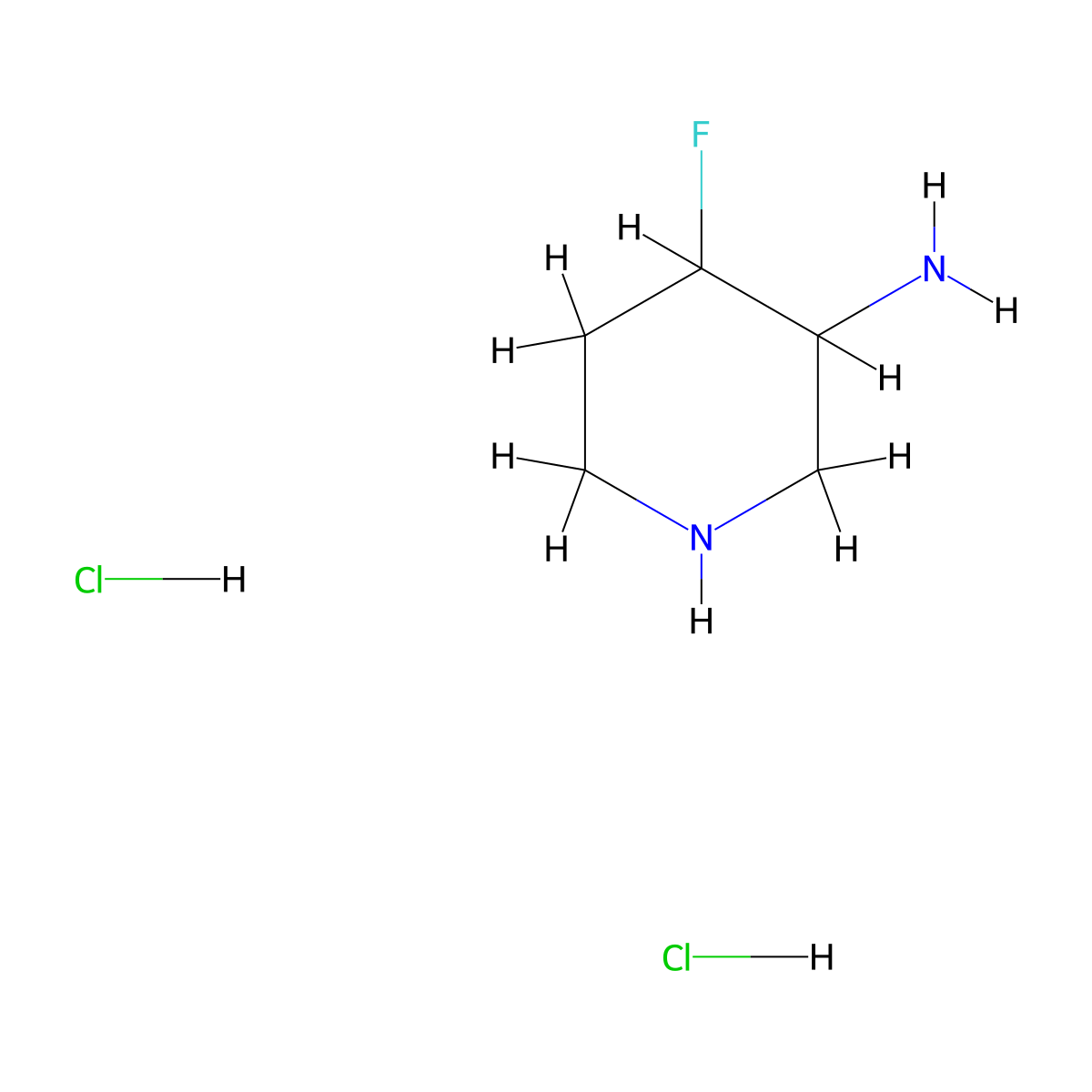 4-Fluoropiperidin-3-amine dihydrochloride molecular structure, CAS 1803588-76-2