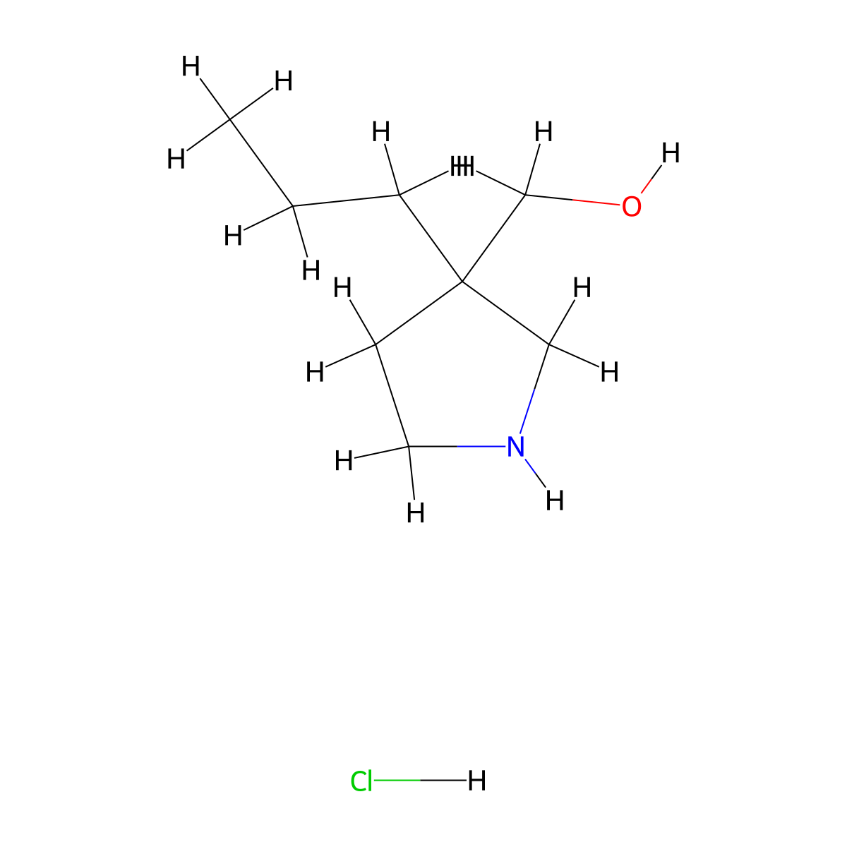 (3-Propylpyrrolidin-3-yl)methanol hydrochloride molecular structure, CAS 1803588-80-8